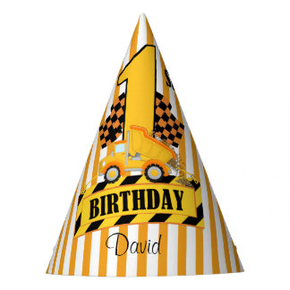 Chapéu De Festa Tema de Construção do primeiro aniversario Boy