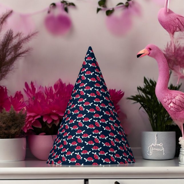 Chapéu De Festa Tema Escuro Cartoon de Tartaruga (Red shell Turtle Paper party hat, Kids,adults,party birthday hat,Baby Shower,wedding,celebration hat)