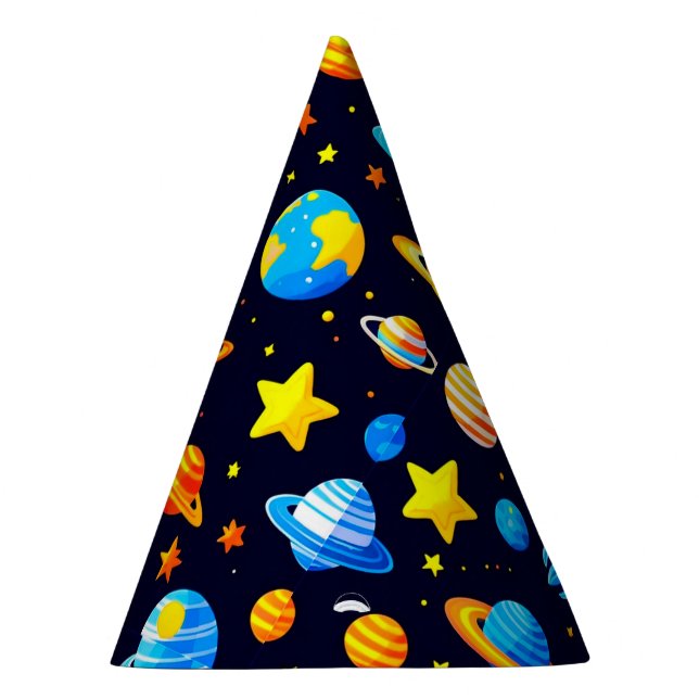 Chapéu De Festa Tema Espacial Colorido Com Planetas (Direita)