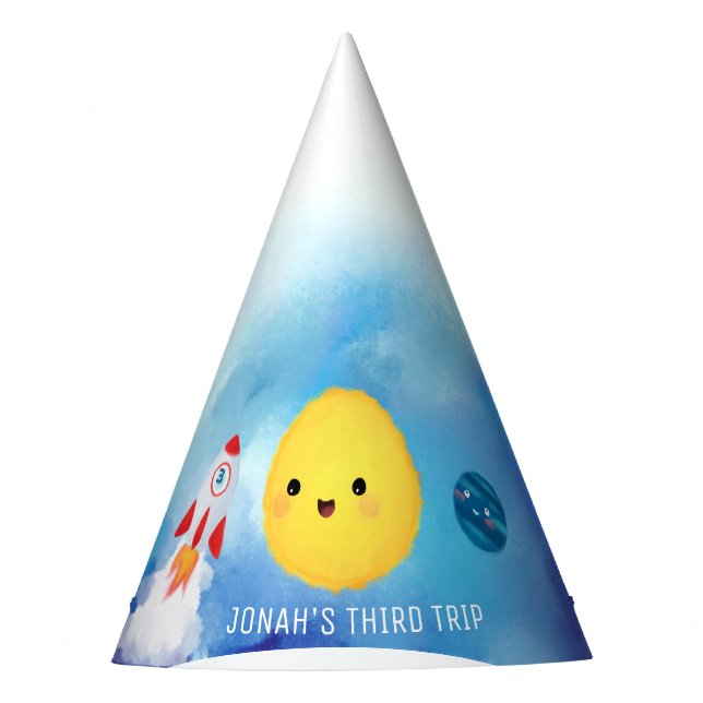 Chapéu De Festa Tema espacial Foguete Espacial Exterior (Frente)