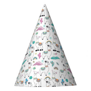 Chapéu De Festa Teste padrão bonito do lama dos desenhos animados