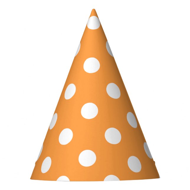 Chapéu De Festa Teste padrão de bolinhas alaranjado (Frente)