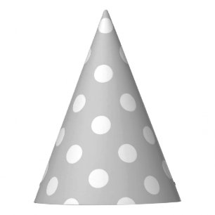 Chapéu De Festa Teste padrão de bolinhas cinzento