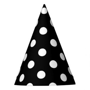 Chapéu De Festa Teste padrão de bolinhas preto e branco