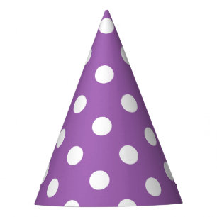 Chapéu De Festa Teste padrão de bolinhas roxo e branco