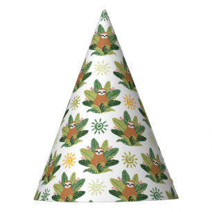 Chapéu De Festa Teste padrão tropical da preguiça