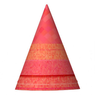 Chapéu De Festa Teste padrão vermelho do bloco do pixel da laranj