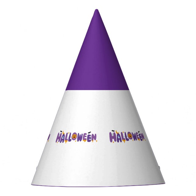 Chapéu De Festa Texto festivo do Dia das Bruxas Abastecimento Real (Frente)