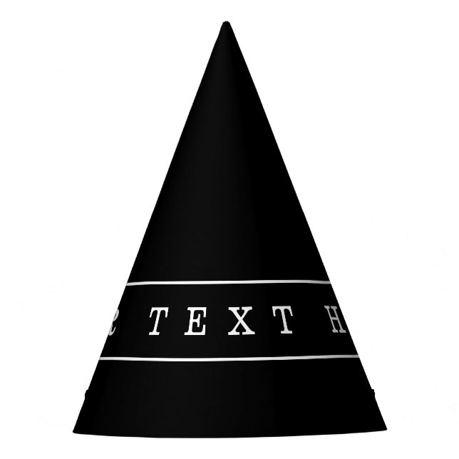 Chapéu De Festa Texto Simples Elegante & Listras Finas (Frente)