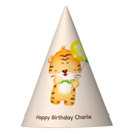 Chapéu De Festa Tigre-bebê bonito com balão, Aniversário