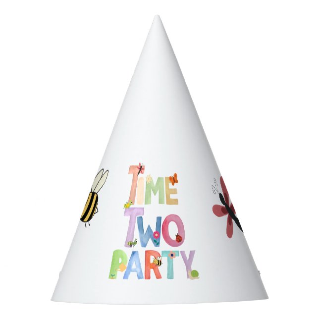 Chapéu De Festa Time Two Party Paper Plates ,Bug Themed 2nd Birthd (Frente)