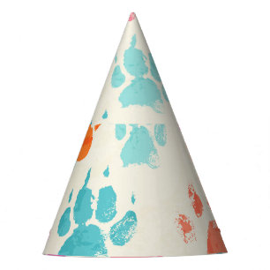Chapéu De Festa Tinta colorida, patas de cachorro bagunçadas