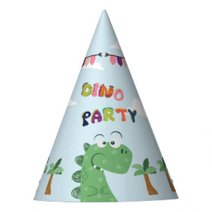Chapéu De Festa Tiranossauro verde aniversário Rex/T-Rex