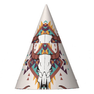 Chapéu De Festa Touro Tribal Caveira: Boho Sem Semente