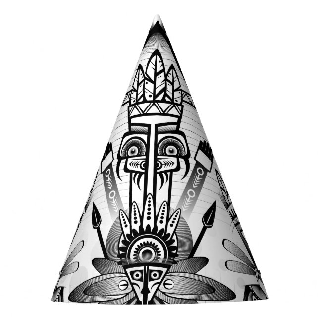 Chapéu De Festa Tribal Nativo abstrato (Frente)