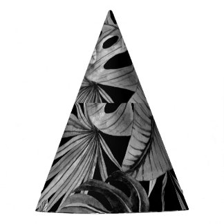 Chapéu De Festa Tropical Monocromática, A Aquarela Deixa Textura.