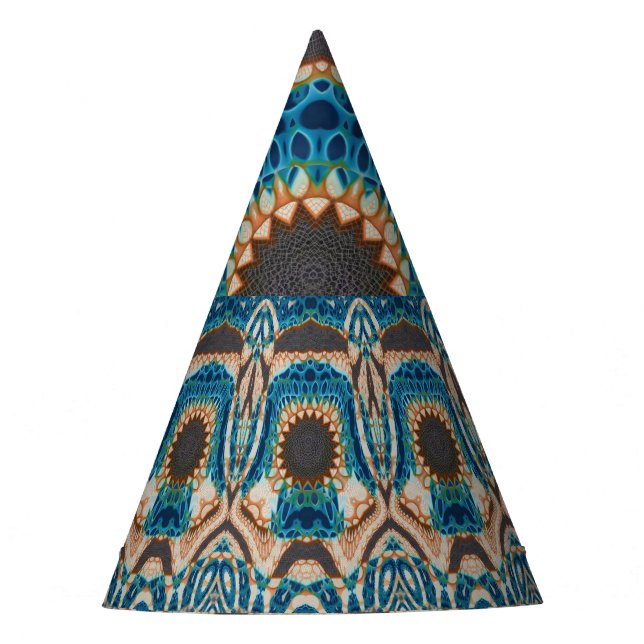 Chapéu De Festa Turquesa Dourada Sun Sudoeste Arte (Frente)