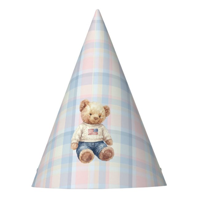 Chapéu De Festa Twins Beary First Birthday Boy (Frente)