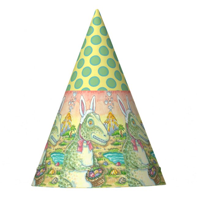 Chapéu De Festa TYRANNOSAURUS T-REX EASTER BUNNY PARTITY HAT Dino (Frente)