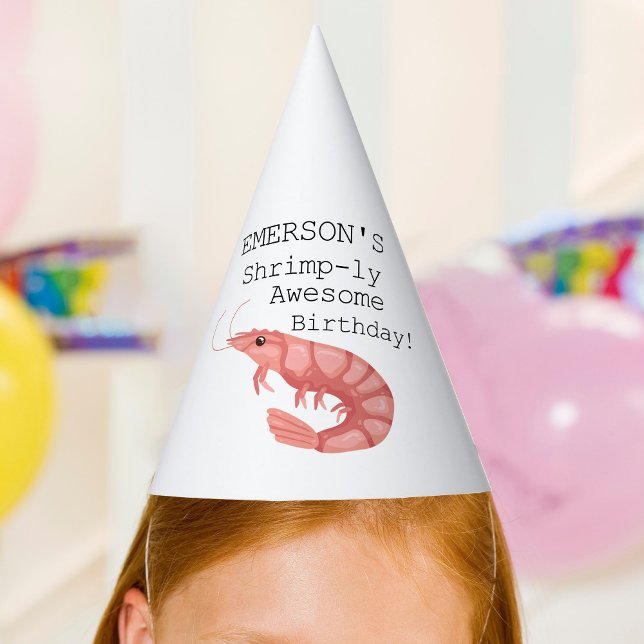 Chapéu De Festa Um aniversário espetacular (A Shrimp-ly Awesome birthday Party Hat)