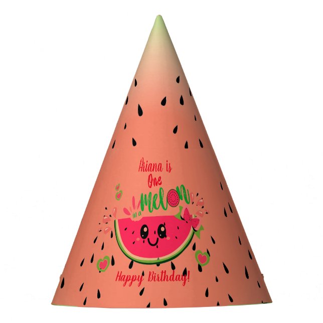 Chapéu De Festa Um no primeiro aniversário da Melon Watermelon Gir (Frente)
