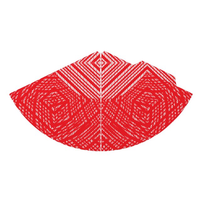 Chapéu De Festa Um padrão simétrico com vermelho, laranja e p (Frente)