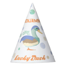Chapéu De Festa Um Pato Sortudo & Bolhas Aniversário de Um Ano Pa