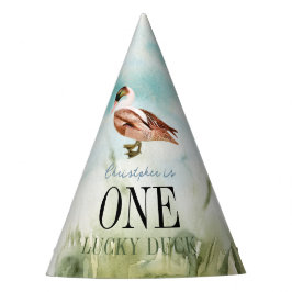 Chapéu De Festa Um primeiro aniversario de Watercolor Duck Duck