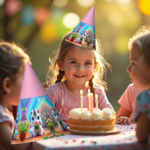Chapéu De Festa unicórnio bebê bonito e arco-íris, aniversário de
