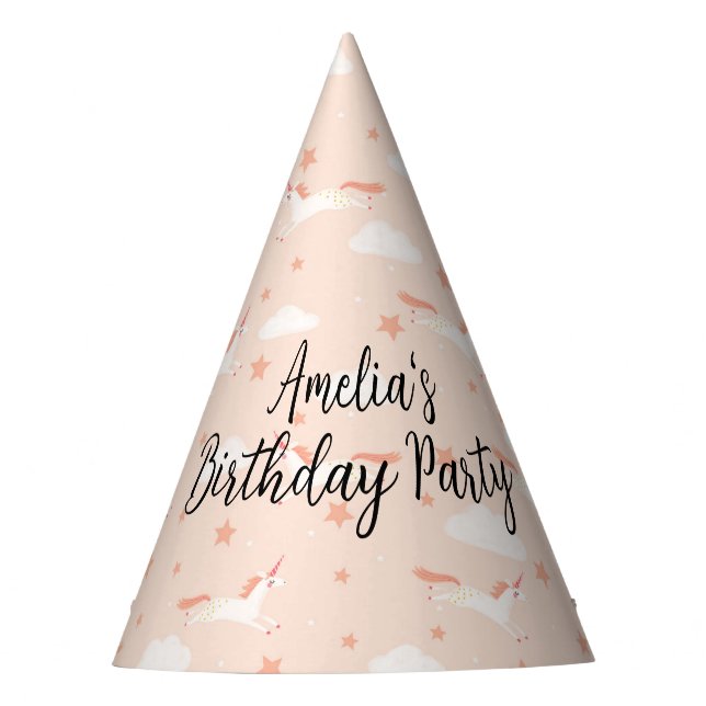 Chapéu De Festa Unicórnio e Estrelas (Frente)