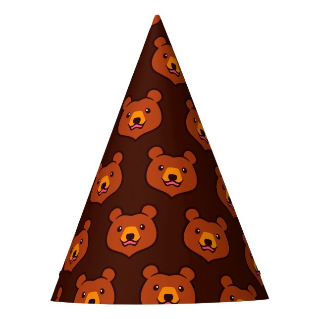 Chapéu De Festa Urso de Kawaii Brown (Frente)
