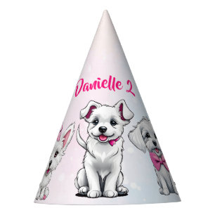 Chapéu De Festa Vamos rosado e fofinho, cachorrinho, impresso no a