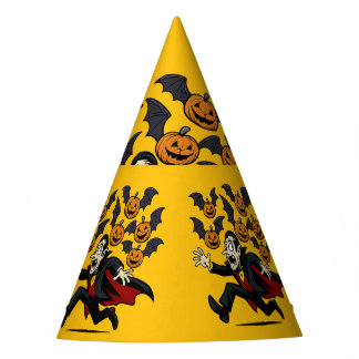 Chapéu De Festa Vampiro Vintage de Halloween e Morcegos de Abóbora