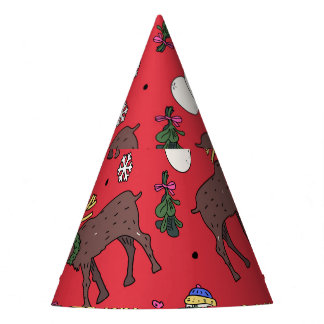 Chapéu De Festa Veado de Natal Festivo: Padrão de Neve