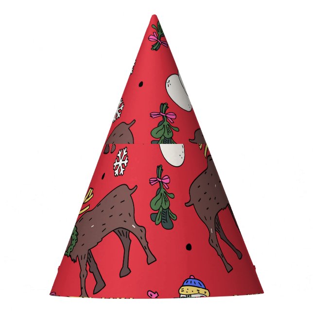 Chapéu De Festa Veado de Natal Festivo: Padrão de Neve (Frente)