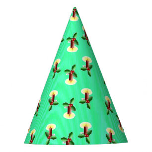 Chapéu De Festa Vela borgonha com Xmas Holly