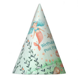 Chapéu De Festa Venha À Minha Piscina De Aniversário De Sereia