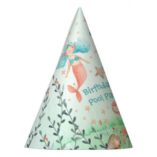 Chapéu De Festa Venha À Minha Piscina De Aniversário De Sereia