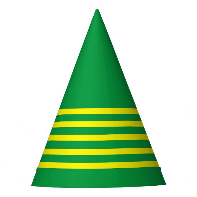 Chapéu De Festa Verde com listras amarelas do Brasil Party Hat (Frente)