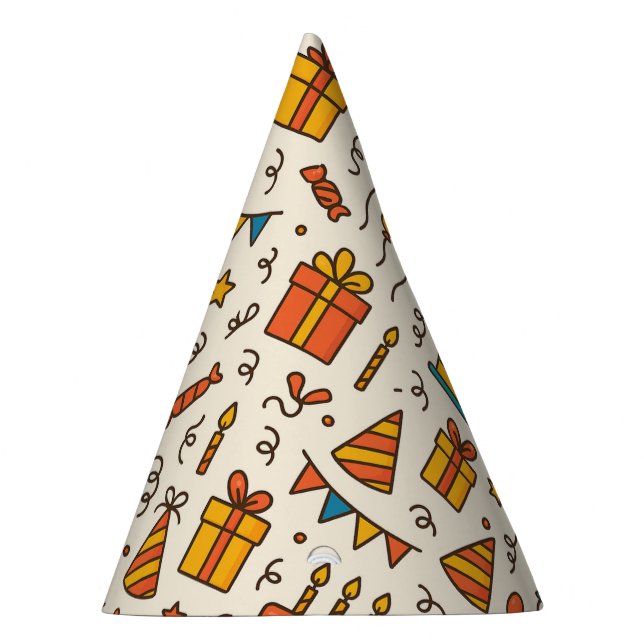 Chapéu De Festa Vibrant Birthday Party Seamless Pattern (Direita)