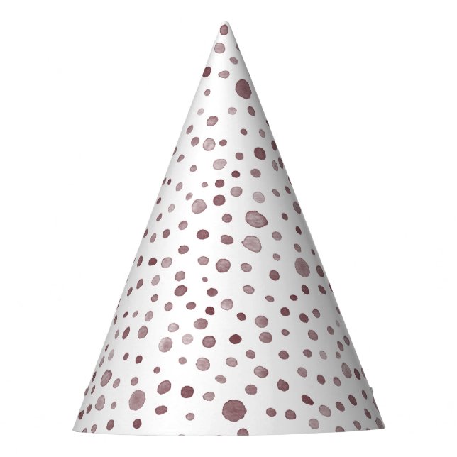 Chapéu De Festa Vinho Confetti Watercolor Dots Party Hat (Frente)