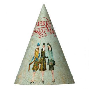 Chapéu De Festa Vintage 1930 Mulheres Saudação de Natal