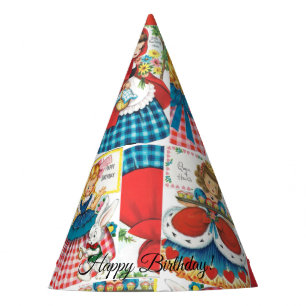 Chapéu De Festa Vintage Alice / Capuchos Vermelhos / Cachinhos Dou