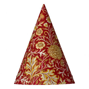 Chapéu De Festa Vintage Arte Floral Vermelha Cherwell de William M