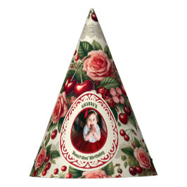 Chapéu De Festa Vintage Cherry 'Sweet One' Foto do primeiro aniver