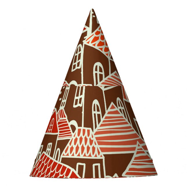 Chapéu De Festa Vintage City Building Seamless Patterno (Frente)