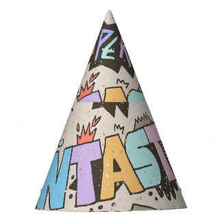 Chapéu De Festa Vintage com a inscrição de rabiscos divertidos leg