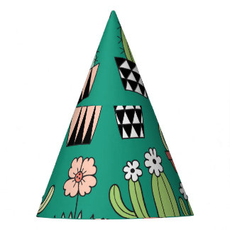 Chapéu De Festa Vintagem Verde de Fundo Cactusa Bloqueante