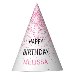 Chapéu De Festa Vinte e um Aniversário Gliter Rosa Quente