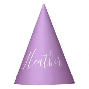 Chapéu De Festa Violeta Roxa e Script Branco Personalizado